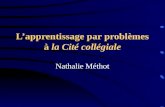Lapprentissage par problèmes à la Cité collégiale Nathalie Méthot.
