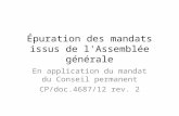 Épuration des mandats issus de l'Assemblée générale En application du mandat du Conseil permanent CP/doc.4687/12 rev. 2.