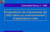 Propositions de mécanisme de SSO dans un environnement dapplications web Université Nancy 2 - CRI.