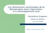 Les dimensions structurelles de la libéralisation dans lagriculture & le développement rural Banque mondiale (ESSD Africa) - RuralStruc Program – Atelier.