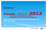 GeniLac Réseau thermique du centre ville de Genève par leau du Léman Forum FEDRE 2012 ( Fondation Européenne pour le Développement Durable des Régions.