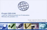 Projet ORI-OAI Outil de Référencement et dIndexation Réseau de portails OAI Stage Logiciels libres, ENSSIB Villeurbanne, 23 octobre 2008.
