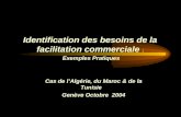 Cas de lAlgérie, du Maroc & de la Tunisie Genève Octobre 2004 Identification des besoins de la facilitation commerciale : Exemples Pratiques.
