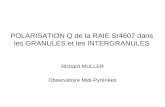 POLARISATION Q de la RAIE Sr4607 dans les GRANULES et les INTERGRANULES Richard MULLER Observatoire Midi-Pyrénées.