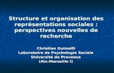 Structure et organisation des représentations sociales : perspectives nouvelles de recherche Christian Guimelli Christian Guimelli Laboratoire de Psychologie.