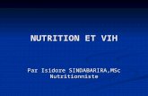 NUTRITION ET VIH Par Isidore SINDABARIRA,MSc Nutritionniste.