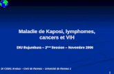 DIU 2008 1 Maladie de Kaposi, lymphomes, cancers et VIH DIU Bujumbura – 2 ème Session – Novembre 2006 Dr Cédric Arvieux – CHU de Rennes – Université de.