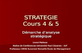 STRATEGIE Cours 4 & 5 Démarche danalyse stratégique Lionel Maltese Maître de Conférences Université Paul Cézanne – IUT Professeur Affilié Euromed Marseille.