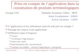 5 décembre 2002TIA - prise en compte de l'application - Assises I31 Prise en compte de lapplication dans la constitution de produits terminologiques Groupe.