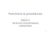 1 Fonctions & procédures DEUG 2 Sciences économiques 2004/2005.