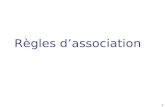 1 Règles dassociation. 2 Recherche des Associations Règles dassociation : motifs de la forme : Corps Tête Exemple : achète(x, cacahuètes) achète(x, bière)
