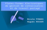 Plates-formes électroniques de gestion de connaissances et de travail partagé Nicole PINHAS Hugues RASSER.