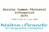 Dossier Commun Périnatal Informatisé DCPI FFRSP Lille le 3 juin 2010 FFRSP Lille 3 juin 2010.