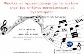Mémoire et apprentissage de la musique chez les enfants normolecteurs et dyslexiques: Influence sur le traitement du langage. Julie CHOBERT & Mireille.