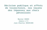 Décision publique et effets de trajectoire, les leçons des réponses aux chocs pétroliers Master EDDEE Séance n°3 Jean-Charles HOURCADE.