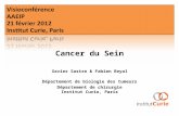 Cancer du Sein Xavier Sastre & Fabien Reyal Département de biologie des tumeurs Département de chirurgie Institut Curie, Paris.