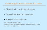 Pathologie des cancers du sein Classification histopathologique Caractères histopronostiques Marqueurs biologiques Dr Xavier Sastre-Garau, Département.