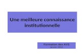 Formation des AVS janvier 2012 Une meilleure connaissance institutionnelle.
