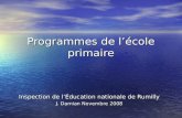 Programmes de lécole primaire Inspection de lÉducation nationale de Rumilly J. Damian Novembre 2008.