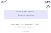 Graphe pour Python : Édition et navigation 21 Février 2012 Mahdi Miled – ENS Cachan – ENSIT (Tunis) Mahdi.Miled@ens-cachan.fr.