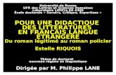 Université de Rouen UFR des Lettres et Sciences Humaines Laboratoire LiDiFra EA 4305 École doctorale « Savoirs, Critique, Expertises » POUR UNE DIDACTIQUE.