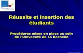 Réussite et Insertion des étudiants Procédures mises en place au sein de l'Université de La Rochelle Anne Aubert, novembte 2008.