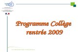 Programme Collège rentrée 2009 FCE 2008 Michèle VINEL IA-IPR EPS Poitiers.
