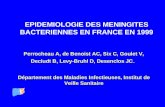 EPIDEMIOLOGIE DES MENINGITES BACTERIENNES EN FRANCE EN 1999 Perrocheau A, de Benoist AC, Six C, Goulet V, Decludt B, Levy-Bruhl D, Desenclos JC. Département.