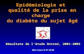 Epidémiologie et qualité de la prise en charge du diabète du sujet âgé Résultats de létude Entred, 2001-2003 Mise à jour le 01.12.06.