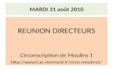 MARDI 31 août 2010 REUNION DIRECTEURS Circonscription de Moulins 1