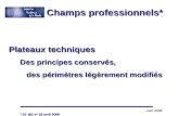 Juin 2009 Champs professionnels* Des principes conservés, des périmètres légèrement modifiés * Cf. BO n° 18 avril 2009 Plateaux techniques.