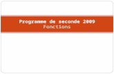 Programme de seconde 2009 Fonctions. 2 Un principe affirmé pour lensemble du programme Progresser dans la maîtrise du calcul algébrique sans recherche.