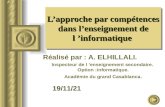 16/01/2014 Réalisé par : A. ELHILLALI. Inspecteur de l enseignement secondaire. Option :informatique. Académie du grand Casablanca.