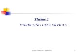 MARKETING DES SERVICES1 Thème 2. MARKETING DES SERVICES2 Définitions des services Caractéristiques communes des services Les dimensions du marketing des.