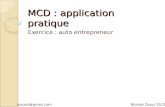 MCD : application pratique Exercice : auto entrepreneur Nicolas Zozor 2011nzozor@gmail.com.