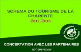 SCHEMA DU TOURISME DE LA CHARENTE 2 011- 2 015 CONCERTATION AVEC LES PARTENAIRES SEPTEMBRE 2010.