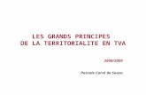 LES GRANDS PRINCIPES DE LA TERRITORIALITE EN TVA 2008/2009 Pascale Carré de Sousa.