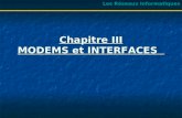 Chapitre III MODEMS et INTERFACES Les Réseaux Informatiques.
