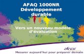 AFAQ 1000NR Développement durable Vers un nouveau modèle dévaluation Mesurer aujourdhui pour préparer demain.