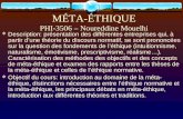 MÉTA-ÉTHIQUE PHI-3506 – Noureddine Mouelhi Description: présentation des différentes entreprises qui, à partir dune théorie du discours normatif, se sont.