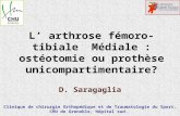 L arthrose fémoro-tibiale Médiale : ostéotomie ou prothèse unicompartimentaire? D. Saragaglia Clinique de chirurgie Orthopédique et de Traumatologie du.