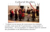 Cultural Studies Culture est un moyen de restructurer les relations sociales, mais aussi de lexpérimenter, comprendre et interpréter… Et ces pratiques.