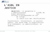 Droits réservés Diplôme Spécial en gestion du Non-Marchand – nom du formateur Page 1 LASBL EN JUSTICE OBJECTIFS : 1) permettre à ladministrateur d'ASBL.