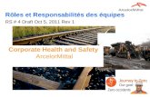 1 Corporate Health and Safety ArcelorMittal Rôles et Responsabilités des équipes RS # 4 Draft Oct 5, 2011 Rev 1.