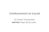 Vieillissement et travail Dr Annie Touranchet MIRTMO Pays de la Loire.