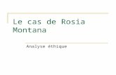 Le cas de Rosia Montana Analyse éthique. Le cas Dans les Carpates Occidentales se trouve Rosia Montana, localité minière la plus vieille attestée en Roumanie.