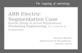 ABB Electric Segmentation Case Katrine Starke & Arvind Rangaswamy Marketing Engineering, G.L. Lilien & A. Rangaswamy Richard Binette Shahrazade El Boujaddaini.