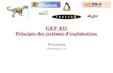 GEF 435 Principes des systèmes dexploitations Processus (Tanenbaum 2.1)