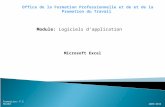 2009/2010 Formatrice: F.Z HALOUI Module: Logiciels dapplication Microsoft Excel Office de la Formation Professionnelle et de et de la Promotion du Travail.