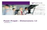 Point Projet : Dimensions 12 16/03/2012. COPIL du 31/08/2011 1.Contexte Natixis 2.Pré Etude 3.Projet Migration Sommaire.
